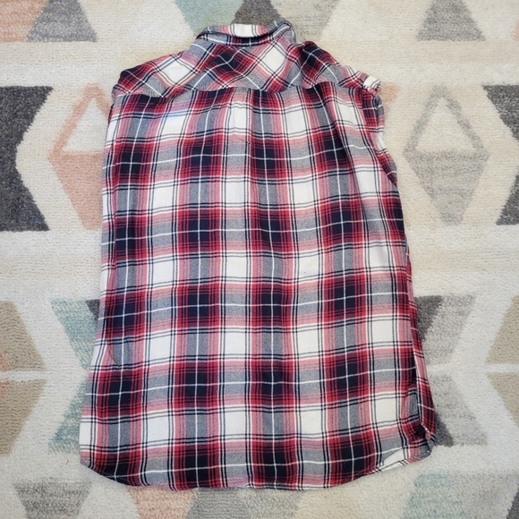 Rails Britt cap sleeve plaid button down sleeveless top size medium - Picture 5 of 6